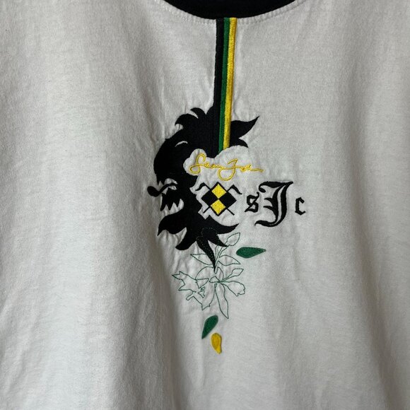 Vintage Y2K Sean John T Shirt White XL Embroidered Graphic Tee 100% Cotton Solid - Picture 5 of 14